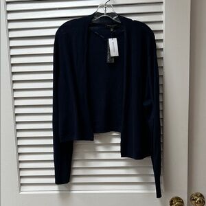 Banana Republic Navy Blue Silk Cotton Women's Cropped Cardigan